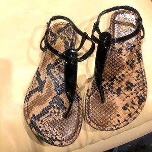 Snake print sandals